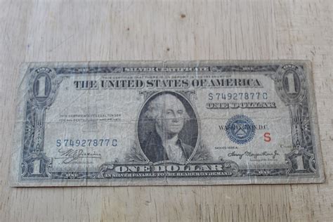 US SILVER CERTIFICATE 1935 A EXPERIMENTAL "S" FR1610 SERIEL # W/ 4 - 7 ...
