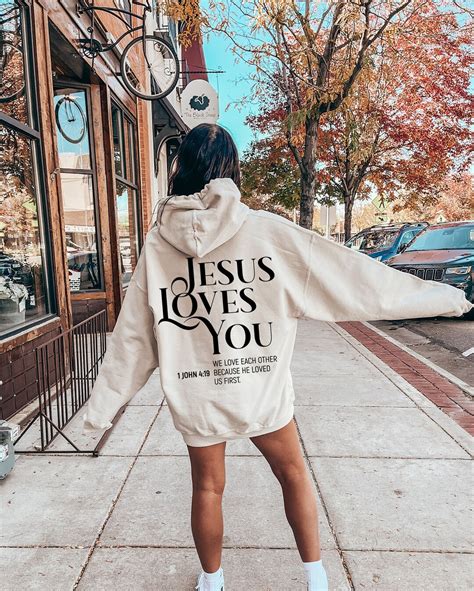 Jesus Loves You Hoodie, Christian Sweatshirt for Women, Bible Verse ...