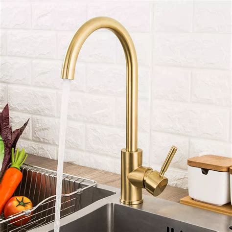 B Backline SUS304 Single Lever Kitchen Sink Mixer Tap Faucet Gold