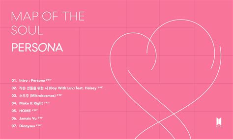 Map of the Soul: PERSONA tracklist | Bts, Bts lyric, Album bts