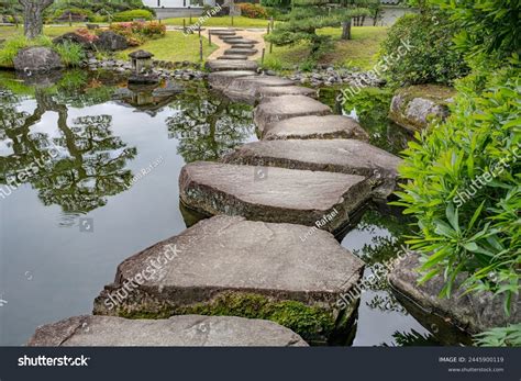 Large Flat Rocks Forming Path Over Stock Photo 2445900119 | Shutterstock