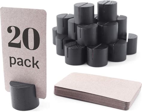 Amazon.com: 20 Pack Mini Wood Table Number Holders - Place Card Holders ...