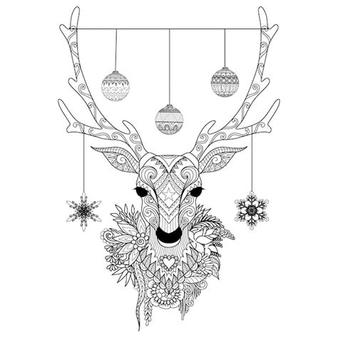 Hand drawn christmas deer | Premium Vector