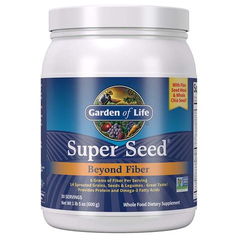 Garden Of Life Super Seed Vegetarian Whole Food Fiber Supplement ...