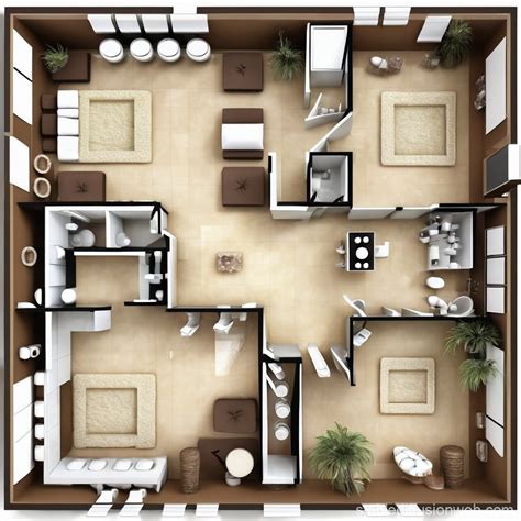 spa salon floor plan round 2d top view modern Prompts | Stable ...
