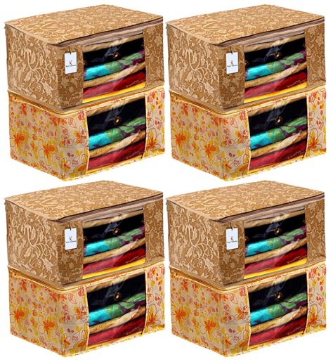 Kuber Industries Metalic Printed 8 Piece Non Woven Fabric Saree Cover ...