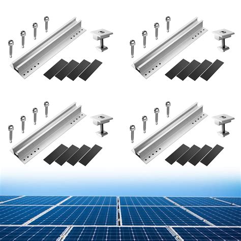 Buy 4Pcs Solar Panel ing Kit, Aluminum Solar Panel ing Brackets Include ...