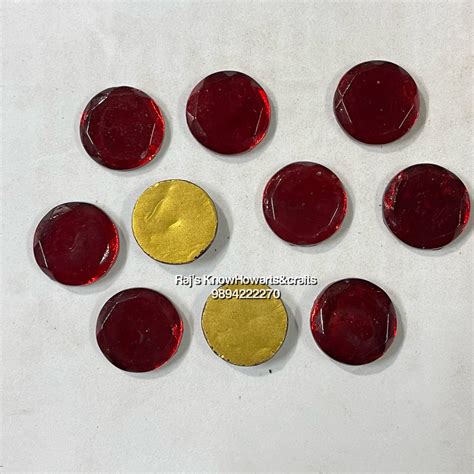 5x3 Red Gobi Tanjore Painting Jaipur Kundan stones-100 stones in a pack ...