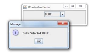 Java ComboBoxModel 的图像结果