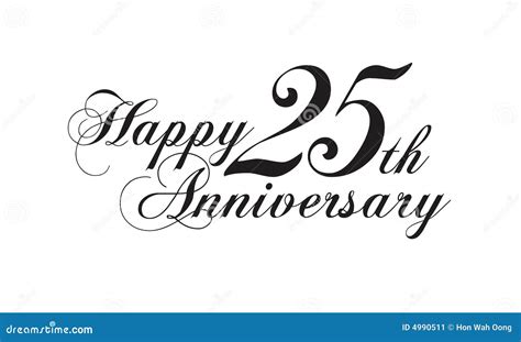 Happy 25th anniversary stock illustration. Illustration of gifts - 4990511