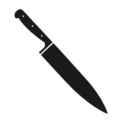 Kitchen knife icon design. Chef knife in black color 5440417 Vector Art ...