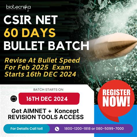 CSIR NET 60 Days Bullet Batch - Revise At Bullet Speed For Dec 2024 Ex ...