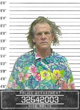 Nick Nolte Celebrtiy Mugshot Police Department T Shirt