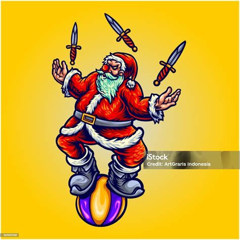 Haunted Circus With Creepy Evil Santa Claus Stock Illustration ...