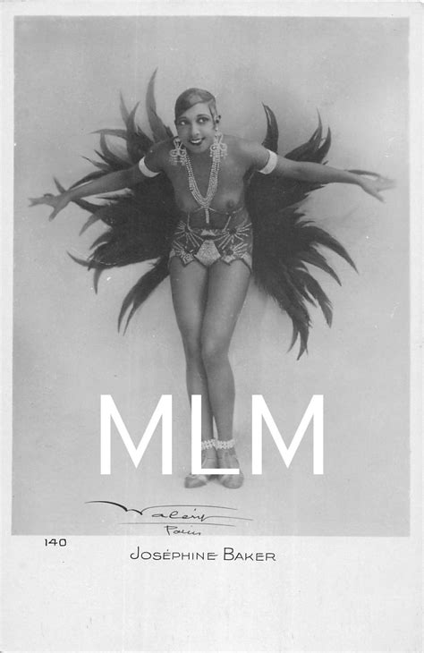 Josephine Baker Topless Performing Arts Real Photo Postcard