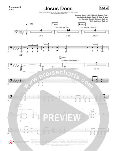 Jesus Does (Choral Anthem SATB) Trombone Sheet Music PDF (We The ...
