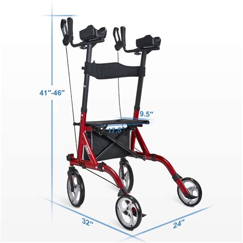 Buy Zler Upright Rollator Walker, Stand Up Rollator Walker with 10 ...