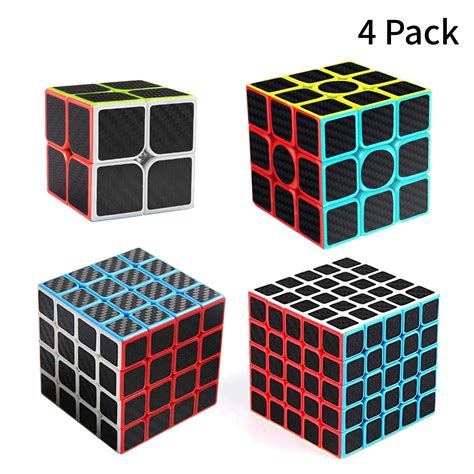 Buy Carbon Fiber Sticker Puzzle Cube, Magic Cube Set of 2x2 3x3 4x4 5x5 ...