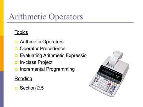 Image result for Arithmetic Operators Example in Computer Science