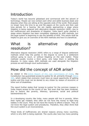 ADR project - assignments on college topics - Techniques and process of ...