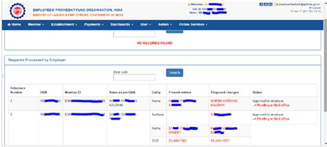 Online Correction In Name, DOB & Gender of EPF Subscribers