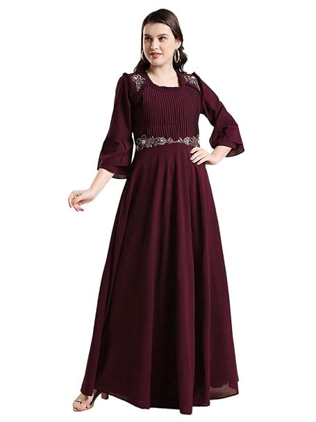 madhuram Women's Georgette Traditional Ethnic Long Western Dress with ...