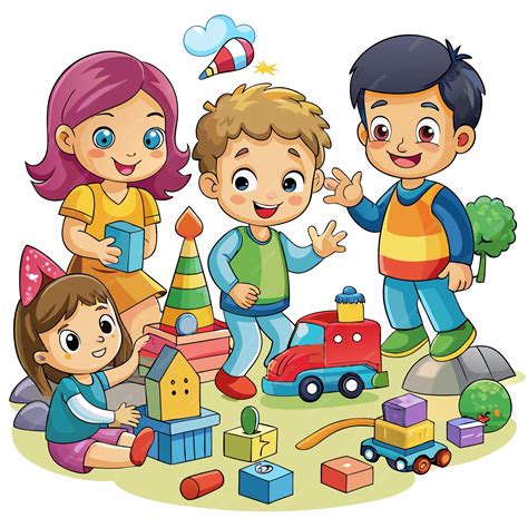 Cartoon Pictures Of Children Playing
