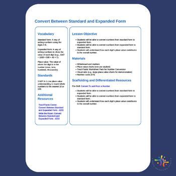 Image result for Expanded Form Lesson Plan