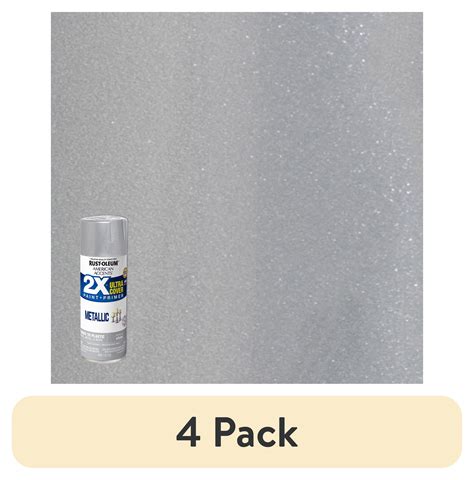 (4 pack) Silver, Rust-Oleum American Accents 2X Ultra Cover Metallic ...