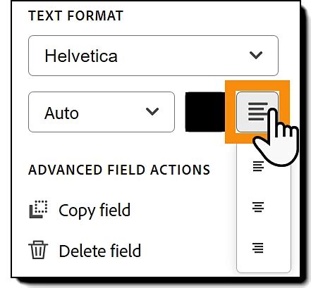 Define the font appearance in fields