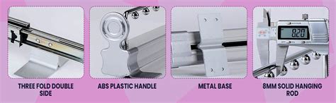 ATHGLOBAL Silver 46cm or 18 Inch Long Closet Rail Top-Mounted Sliding ...