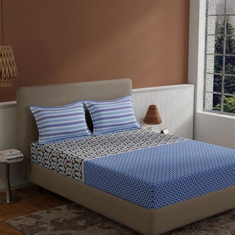 Buy BICHAUNA Amelia 120TC Ethnic Printed 3Pcs Queen Bedsheet Set from ...