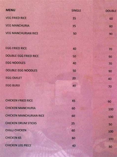 Menu at Open Kitchen Cafe Lounge, Secunderabad
