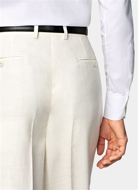 Roma 米白色慵懒身型西装 in 羊毛、丝绸、亚麻 | SUITSUPPLY