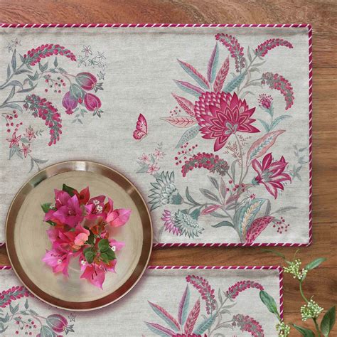 Buy Wild Flower Table Mat - Cream At Kainaat Design