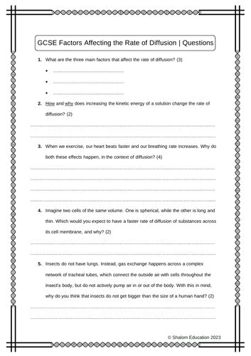 Image result for Diffusion GCSE Science Questions