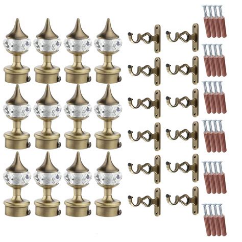 Single Diamond Antique Curtain Bracket with Cherry Support – Gloxy