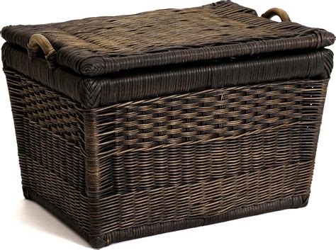 Buy The Basket Lady Lift-Off Lid Wicker Storage Basket, Medium, 20 in L ...