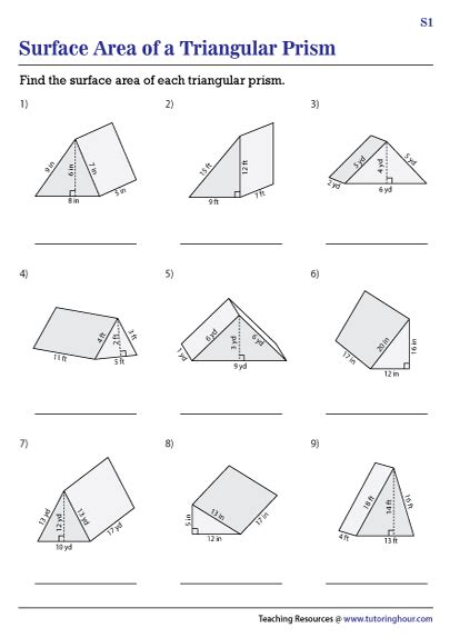 Rezultat imagine pentru Find Surface Area Triangular Prism Formula