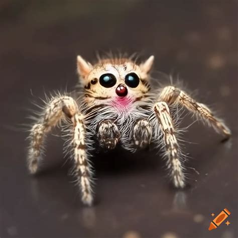 Cute jumping spider cat on Craiyon