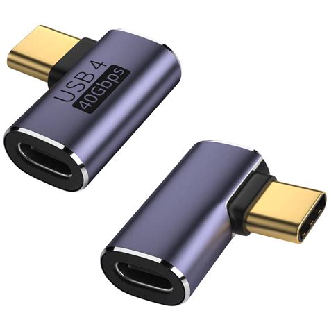 ShineeKee 90 Degree Right Angle USB-C Adapter 40Gbps Data Transfer USB ...