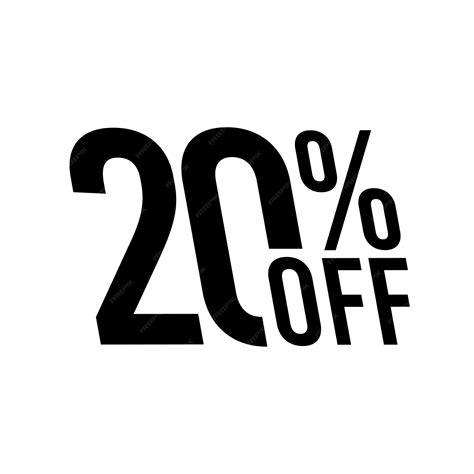 Premium Vector | A black sign that says 20 percent off.