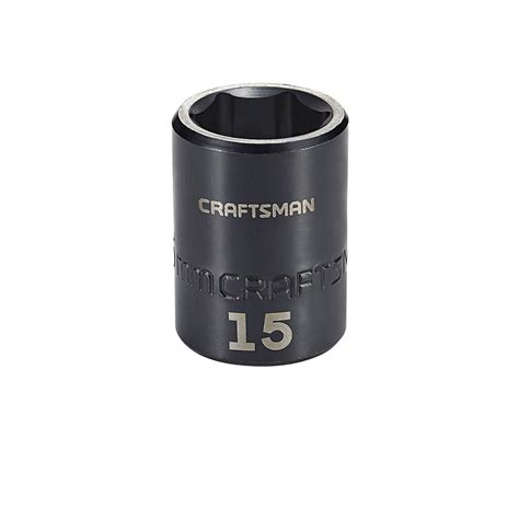 Craftsman Impact Socket 15 mm Easy Read 6 pt. STD Standard 3/8 in ...