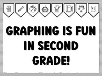 GRAPHING IS FUN IN SECOND GRADE! Math Grade 2 Bulletin Board Kit, Ready ...