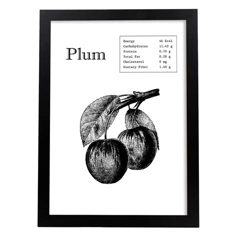 Poster De Plum. Láminas De Frutas Y Verduras En Ingles. Sin Marco - A3 ...
