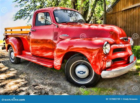 1957 Red Chevrolet Old Pick Up Truck Editorial Stock Image - Image of ...
