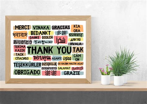 Thank You Poster in Different Languages - Landscape Cool Colours ...