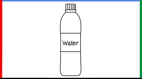How to draw a Water bottle step by step for beginners - YouTube