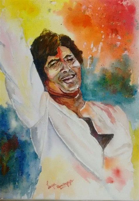 "Rang Barse": Yellow Watercolor Painting by Lasya Upadhyaya – ArtZolo.com