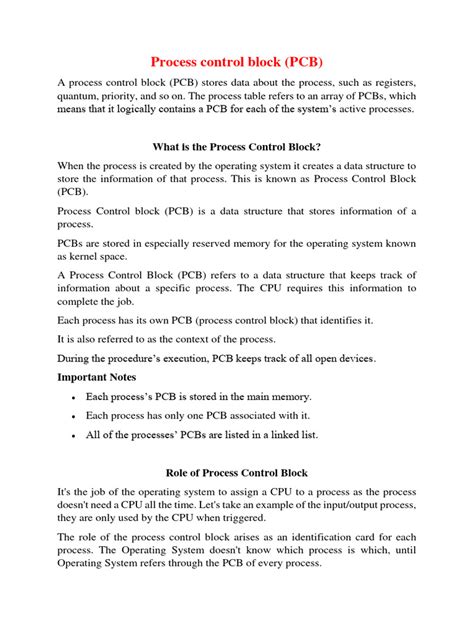 Steps of Process Control Block 的图像结果